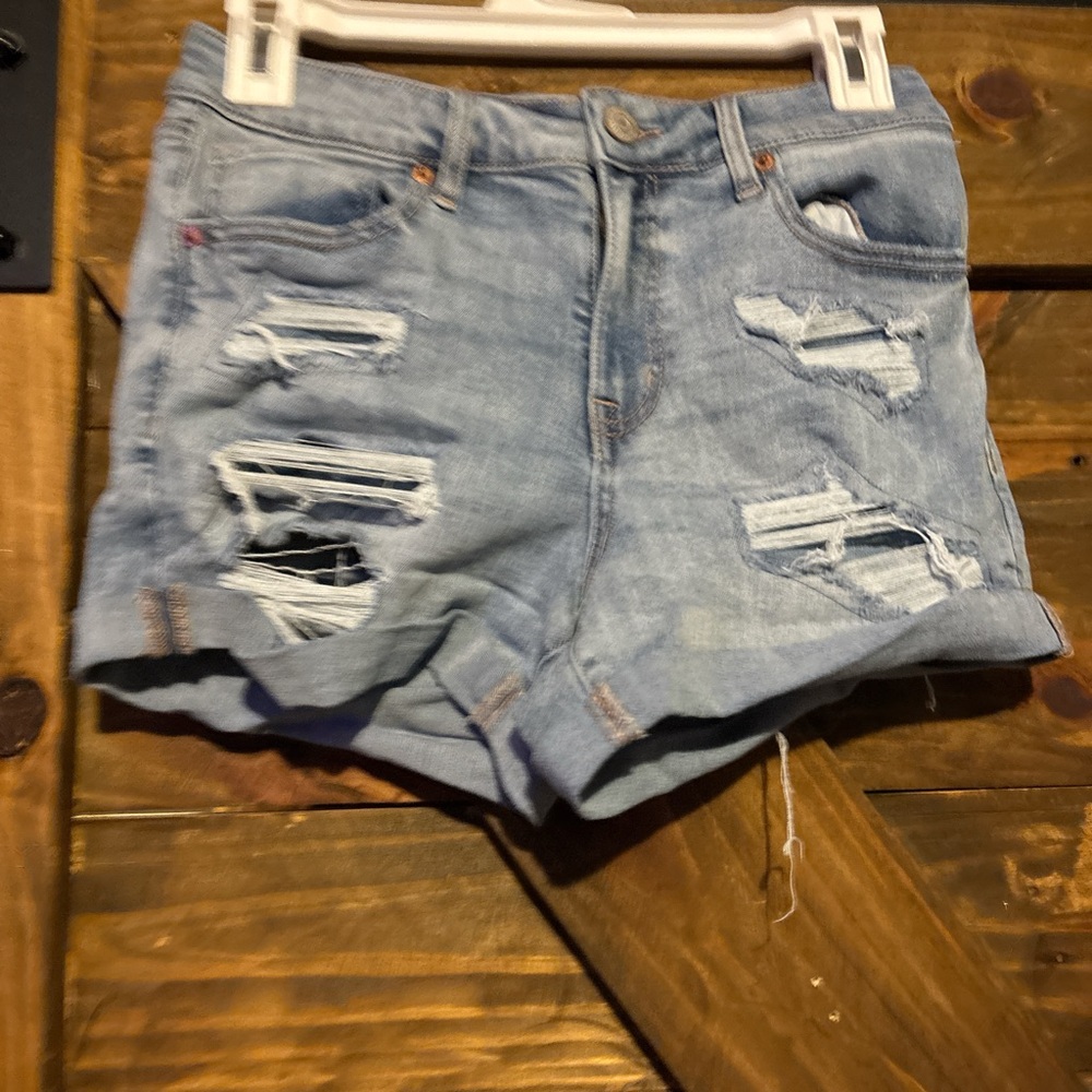 Distressed Denim Women Shorts And shirt